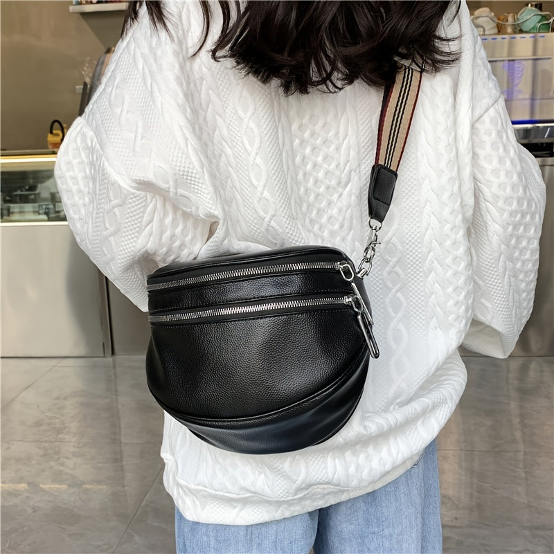 Double Zipper Fanny Pack Women's Crossbody Bag