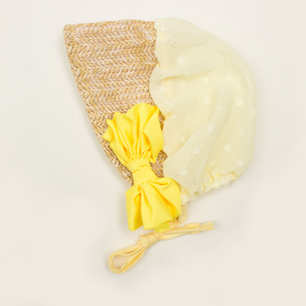 Chiffon Bow Baby Gauze Court Headscarf Hat