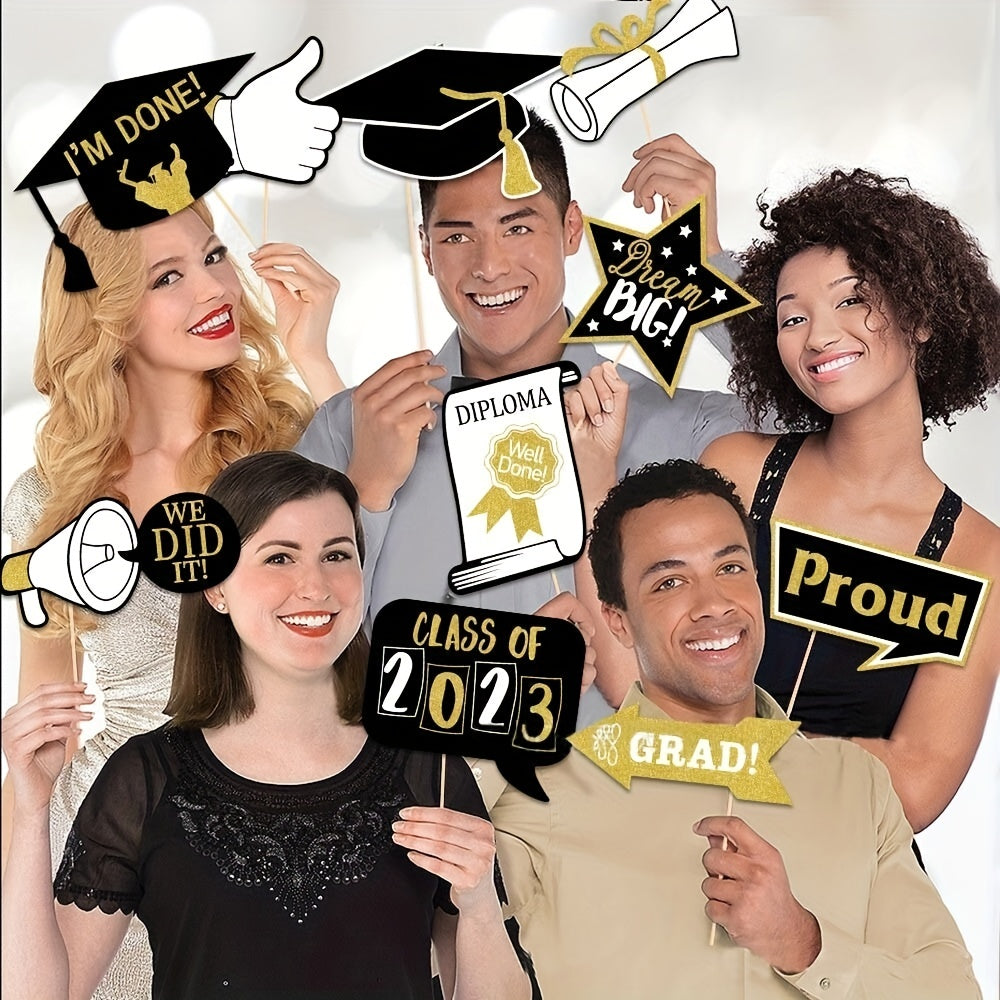 25pcs Selfie Photo Booth Props Graduation Party Decor