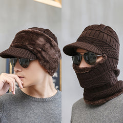 Men's Winter Fleece Beanie Scarf Set