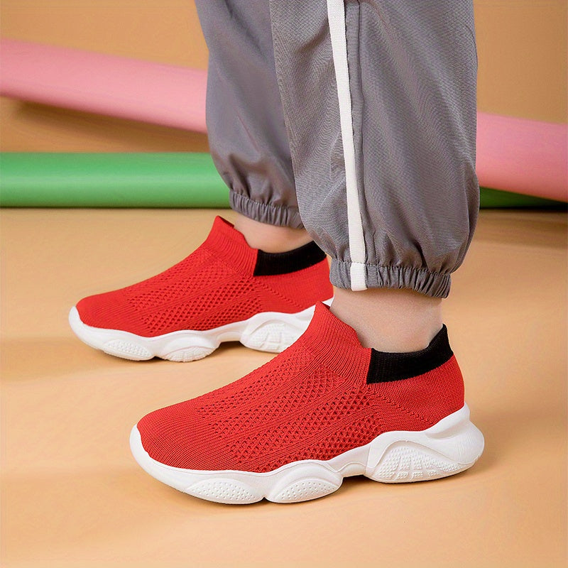 Boys Breathable Knit Sneakers Casual Running Shoes