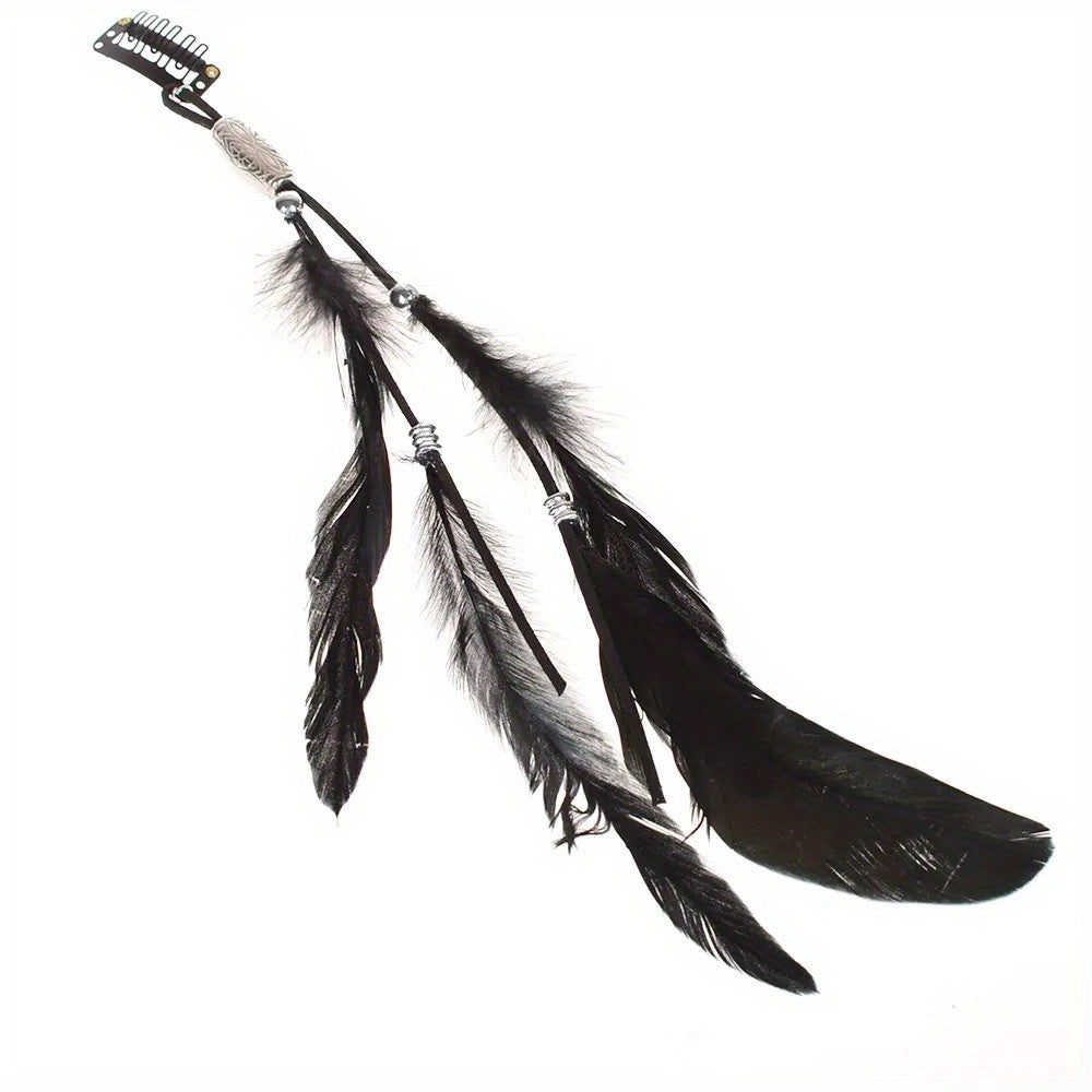 Boho Style Feather Tassel Hair Extension Hair Clip for Women