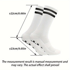 2 Pairs Men's Striped Sport Socks Nylon Blend Breathable for Training Running