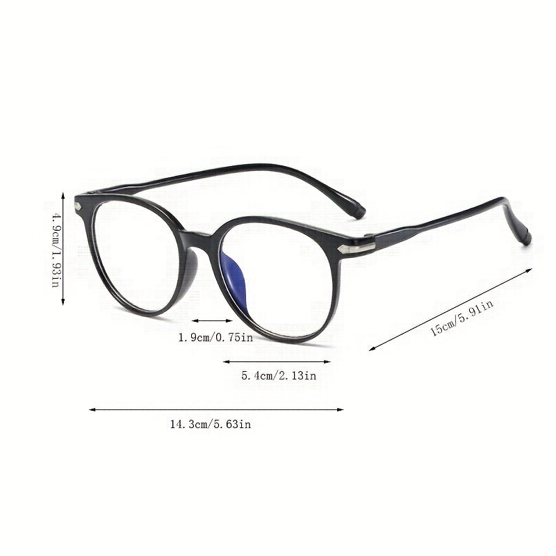Retro Jelly Round Frame Clear Lens Computer Glasses