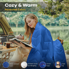 Packable Camping Blanket Lightweight Waterproof Warm Puffy Camping Blank
