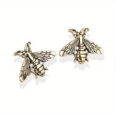 Bee Brooch Collar Pin Buckle Alloy Button Couple Shirt Suit Accessory Silver
