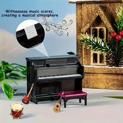 11pcs Musical Instruments Set 1 12 Scale Piano Guitar Violin & Saxophone Models