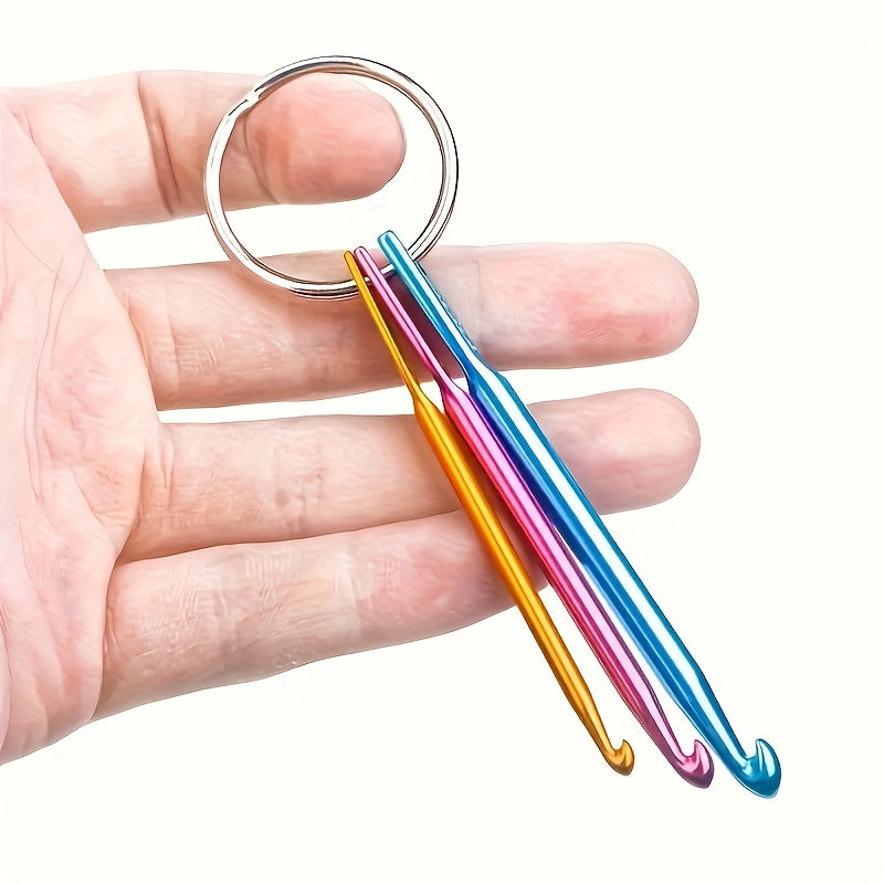 3pcs Aluminum Crochet Hook Set 5mm Yarn Weaving Craft DIY Tool