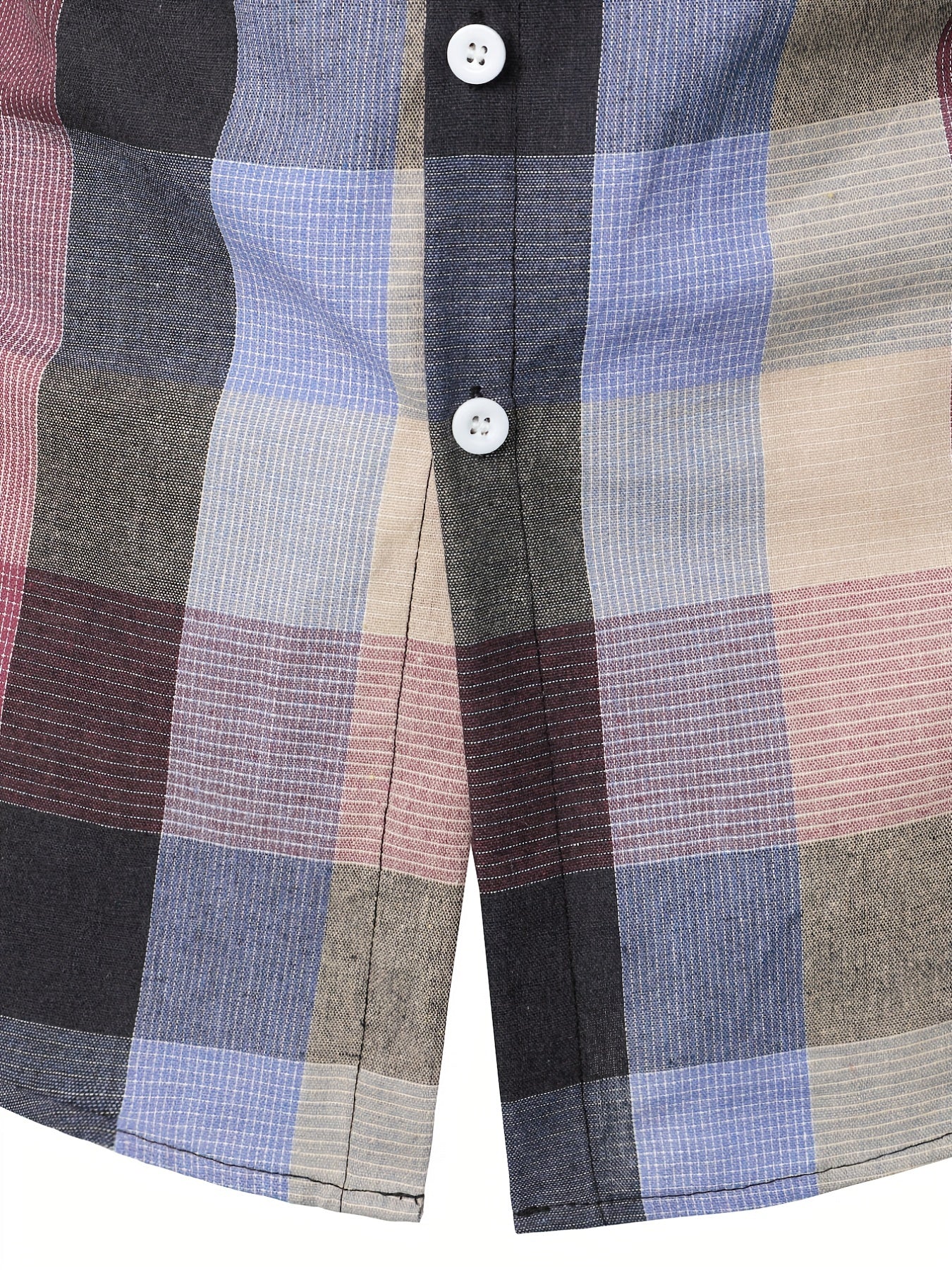 Plaid Print Men's Casual Short Sleeve Shirt
