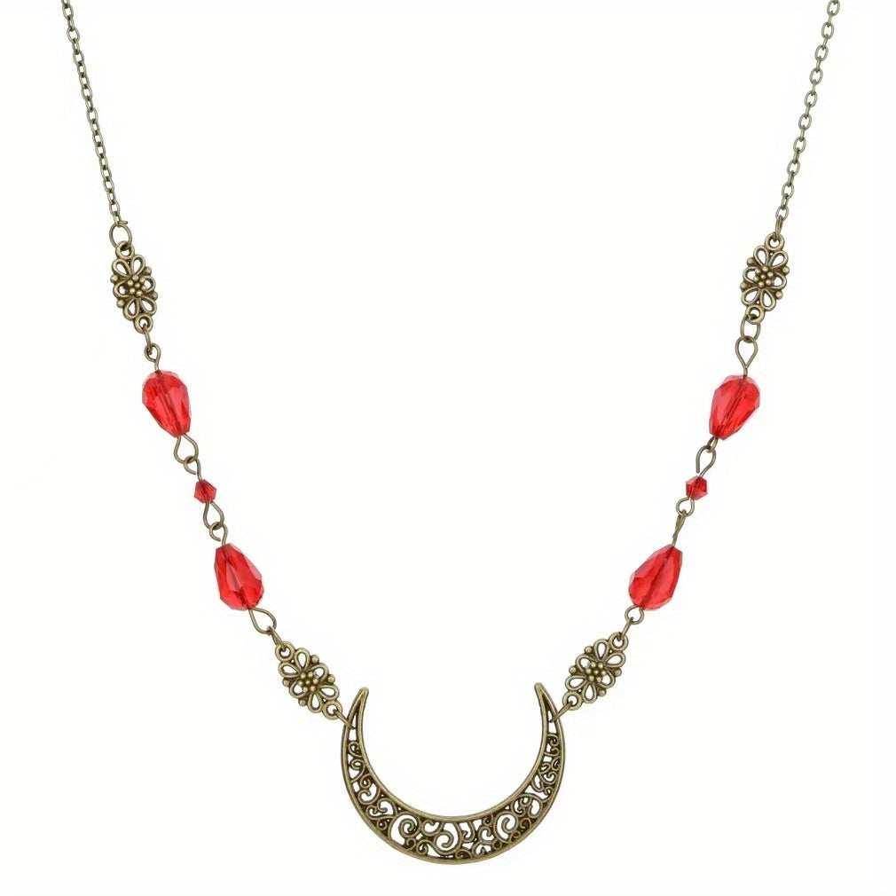 Retro Snake Headband & Moon Necklace Set