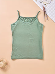Solid Cami Top Crew Neck Sleeveless Lingerie