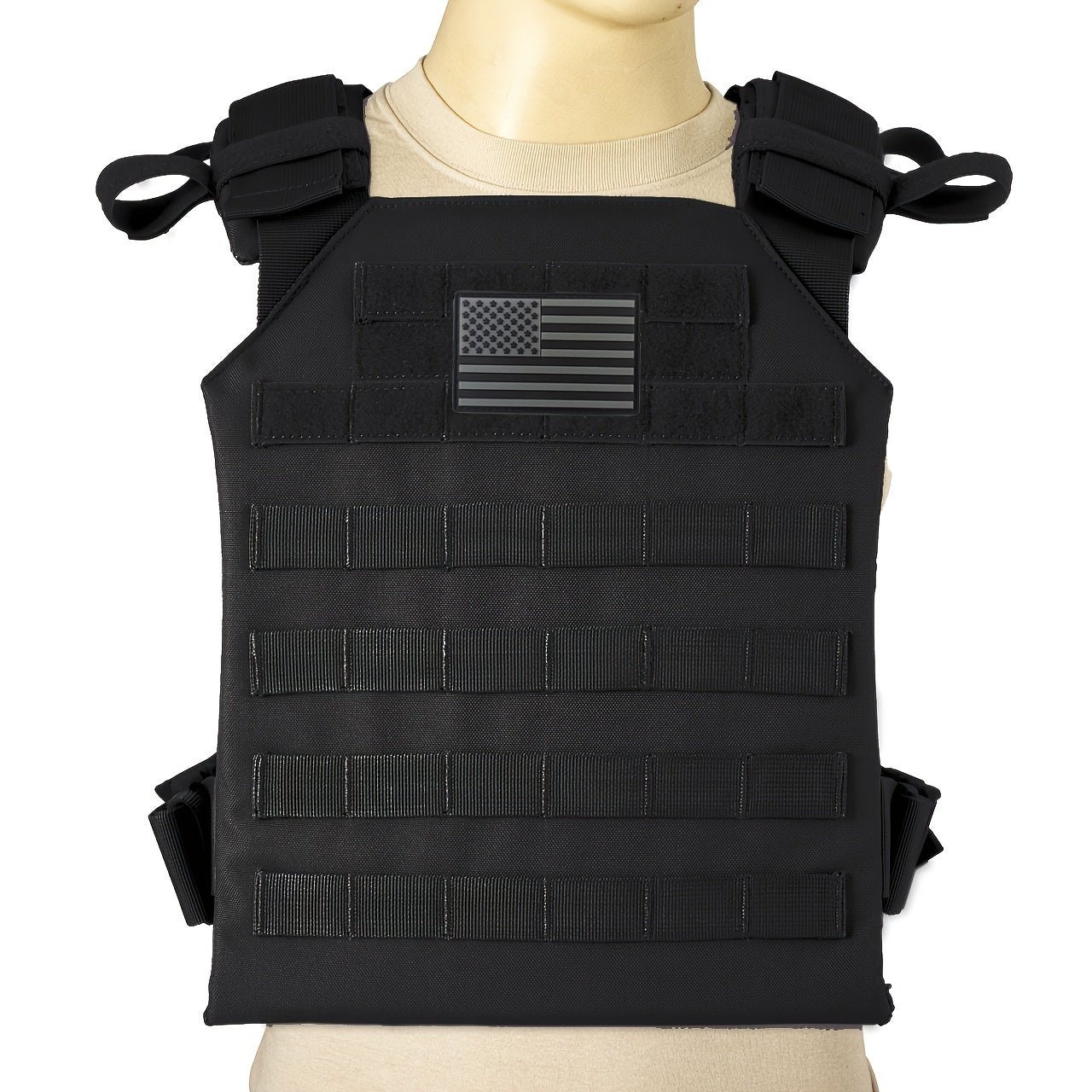 Adjustable Lightweight Molle Vest with Flag Patch