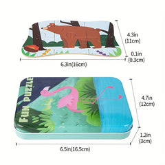 5 in 1 Animal Puzzle Set in Iron Storage Box