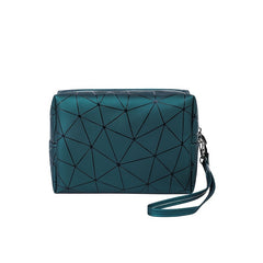 Argyle Pattern Cosmetics Bag PU Leather Makeup Storage Bag