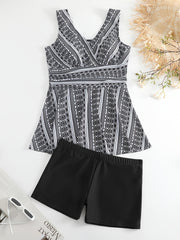  Boho Tankini Set Women's Two Piece Swimsuit