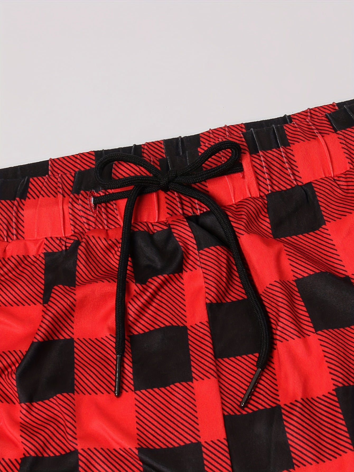  Gingham Print High Rise Tapered Leg Trousers