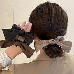 3pcs Satin Bow Scrunchies Hair Tie Bowknot Hair Ring Women Girls Accessories
