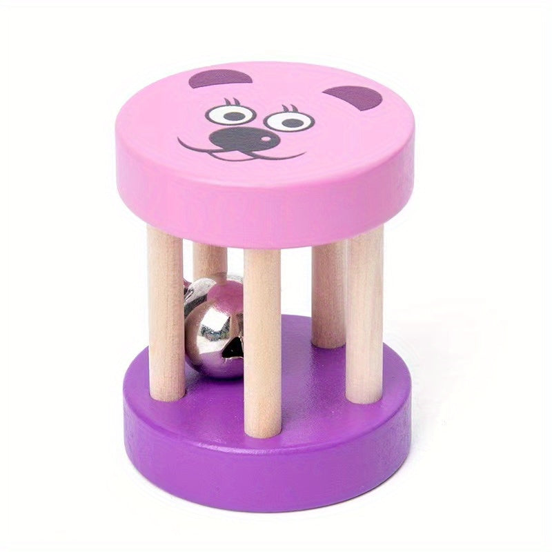 Wooden Kids' Early Education Hand Rocking Cage Bell Toy, 1-3 Years