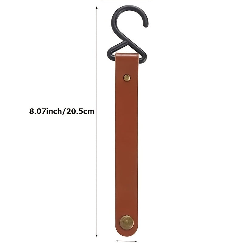 4pcs Leather S Hooks For Hanging Pots Pans Utensils Camping Hook Hanger