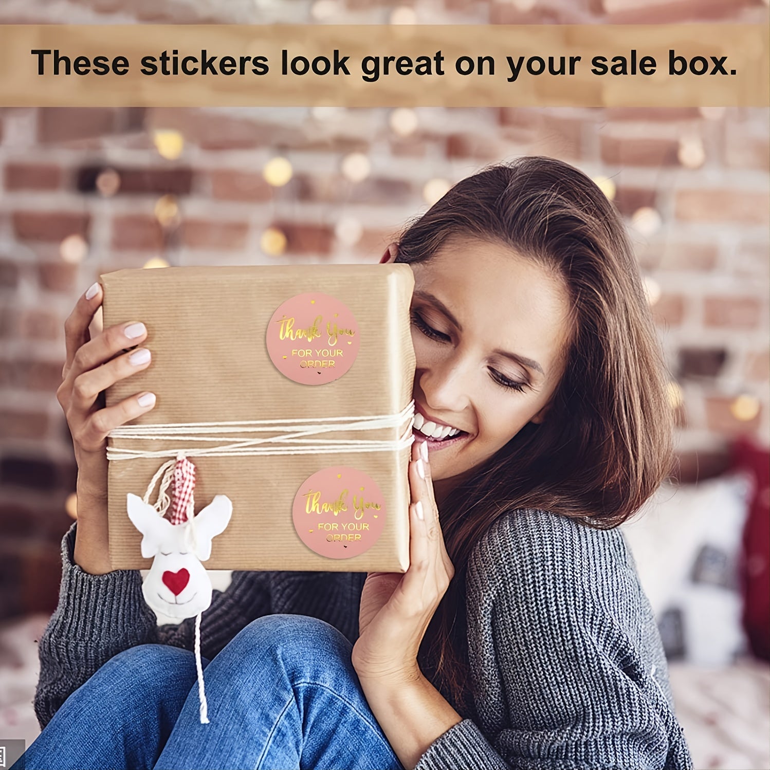 500 Pcs 1 Inch Thank You Stickers Roll for Small Business