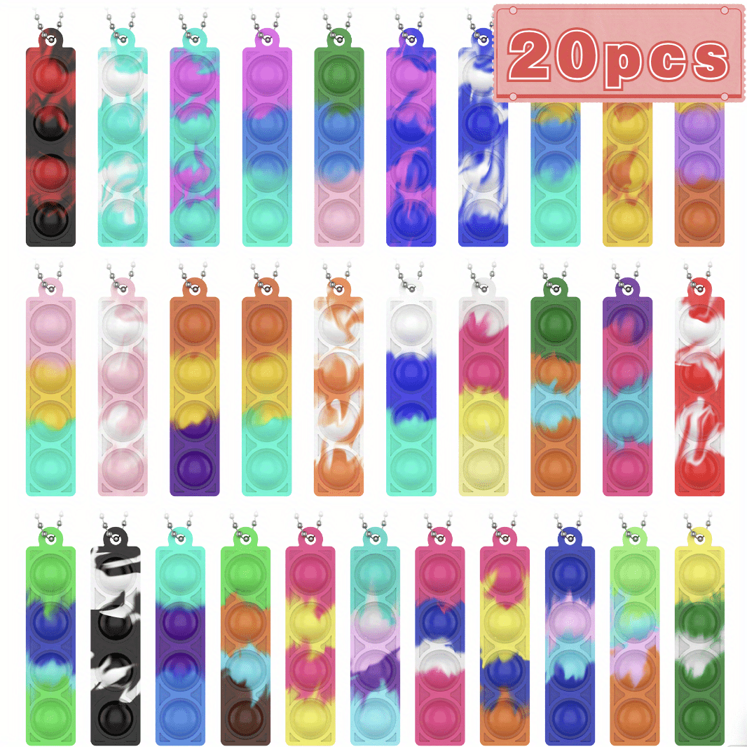 Mini Pop Keychain Fidget Toys Bulk Silicone Stress Relief Hand Toys For Toddlers