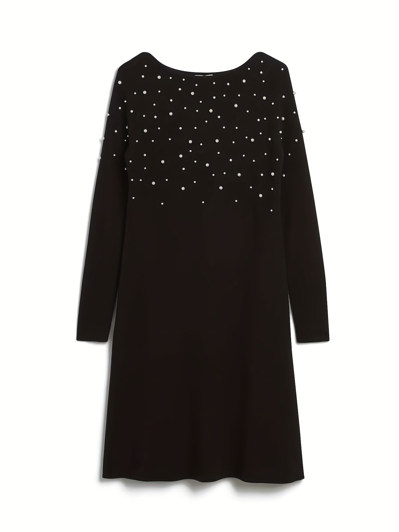  Casual Dress Long Sleeve Round Neck Mini Dress