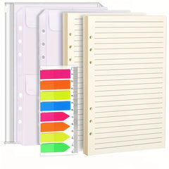 A5 Refill Paper Set with Pockets and Index Tabs