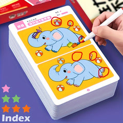 Spot The Difference Game Flashcards for Kids with Wipeable Board