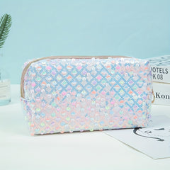 Sequin Cosmetic Bag for Women and Girls - Travel and Toiletry Organizer