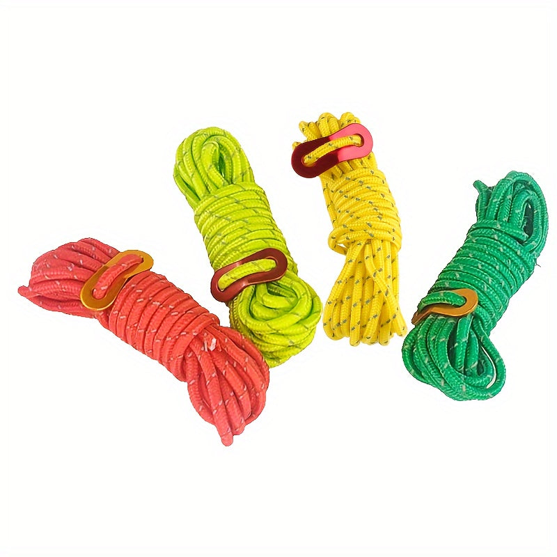 2pcs Windproof Reflective Rope for Camping with Buckle