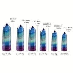 4 Inch Rainbow Crystal Tower Healing Point Wand Obelisk Specimen