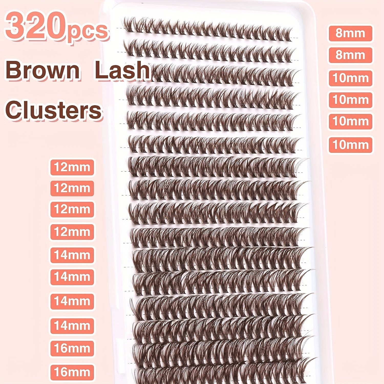 640pcs Brown Lash Clusters DIY Extensions + Halloween Lashes