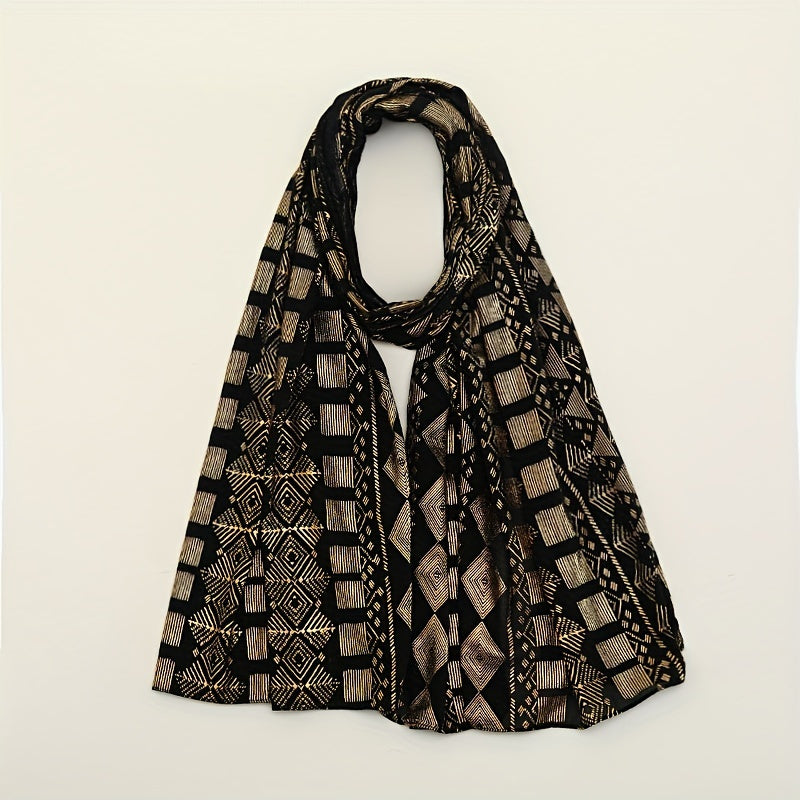 Hot Stamping Chiffon Scarf Classic Hijab Solid Shawl Windproof Head Wrap