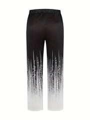  Ombre Stripe Print Drawstring Pants