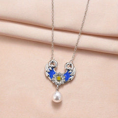 Heart Pendant Necklace Wings Flower Anniversary Gift Couple Necklace