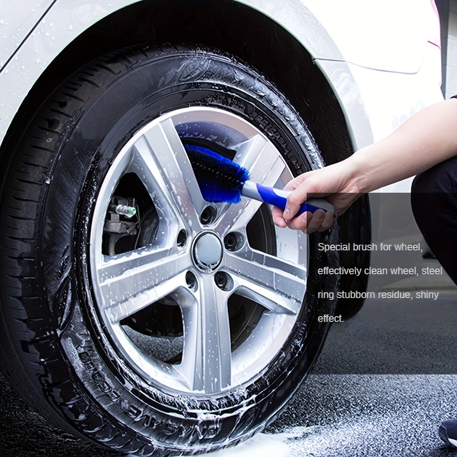 Car Cleaning Brush Long Handle for Tire Washing & Car Wash Care