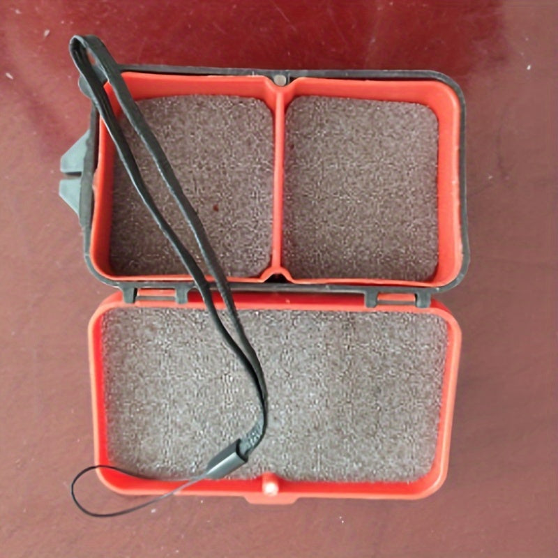 1pc ABS Red Worm Bait Storage Box Thickened Breathable Handheld Earthworm Box