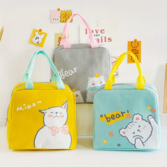 Cartoon Zipper Insulation Bag for Student Office Worker
