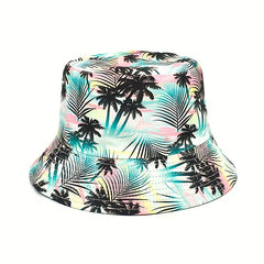 Coconut Tree Print Bucket Hat Lightweight Fisherman Cap Women