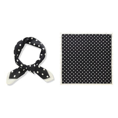 70cm Polka Dot Satin Square Scarf Solid Silk Bandana Head Wrap