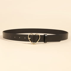 Golden Love Buckle Belt for Women, Heart Belts for Jeans