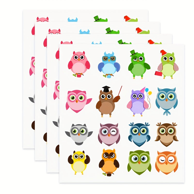 80 Pcs Colorful Owl Name Stickers, Owl Patterns Labels for Teachers & Students