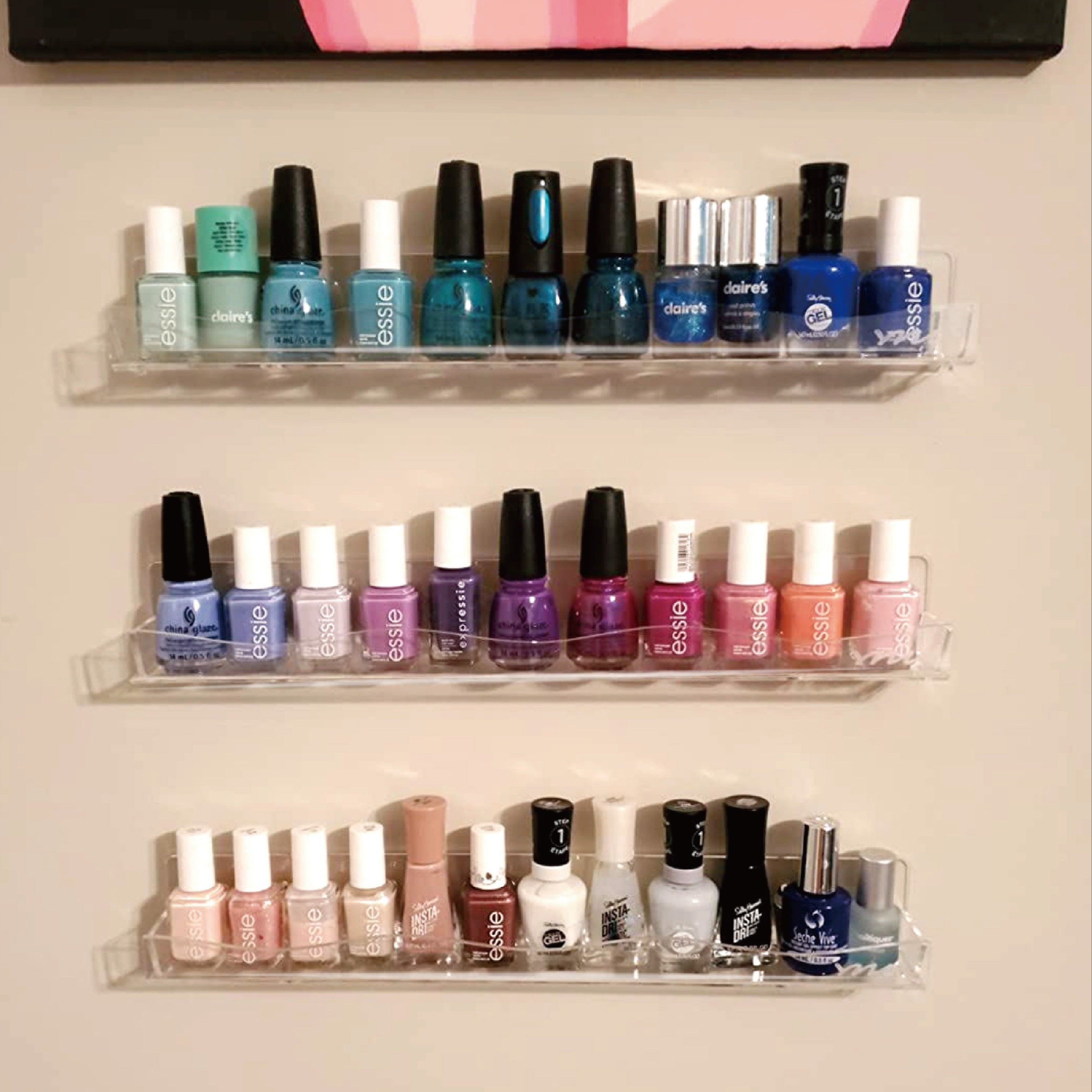 Wall Mounted Nail Polish Rack Acrylic Organizer