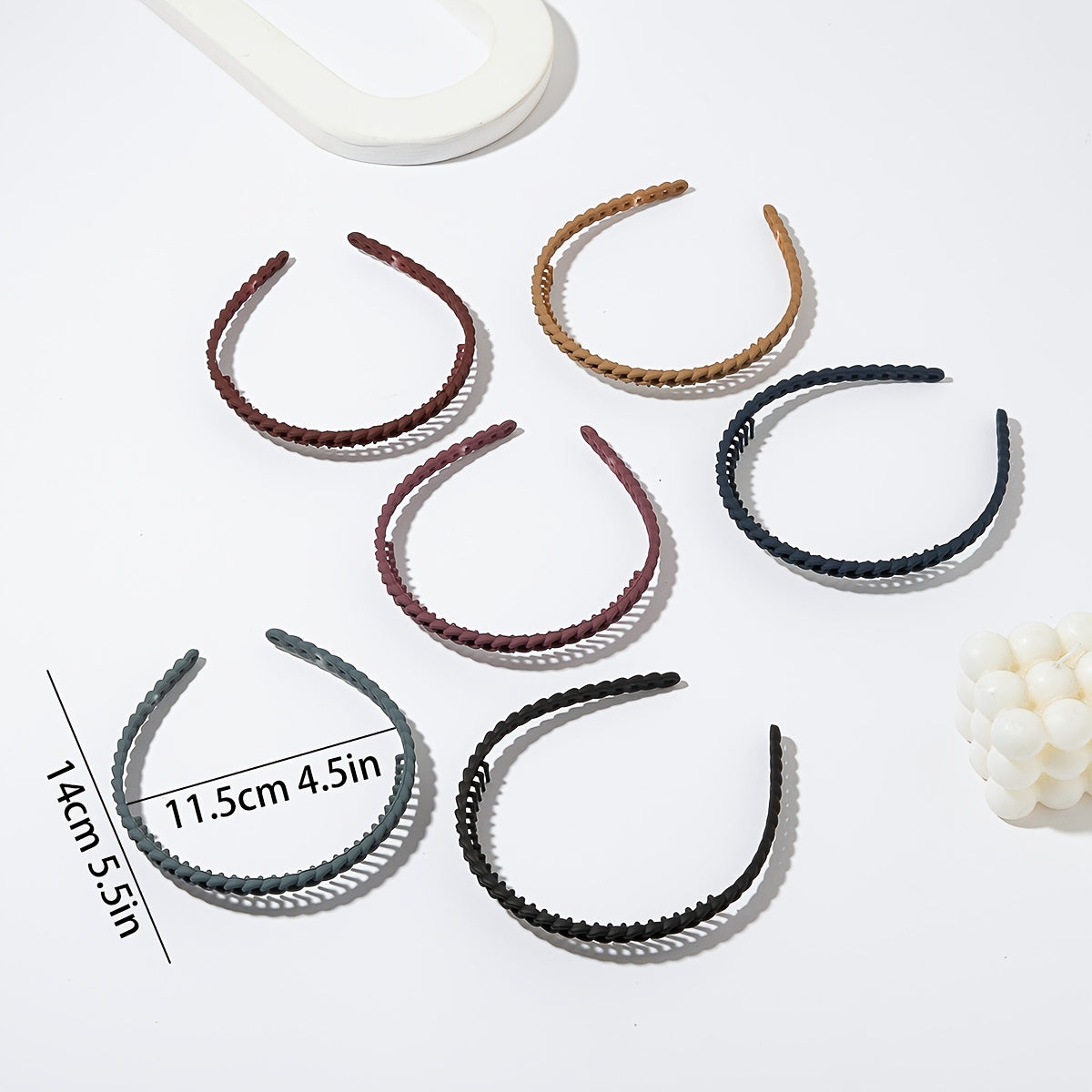 6PCS Multicolor Wavy Hair Band Plastic Headbands Hair Hoop Accessory