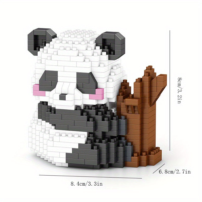 14 Styles Panda Orchid Flower Building Blocks Model Bricks Toy