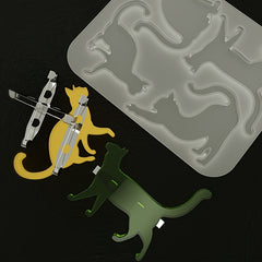 Crystal Cat Brooch Silicone Mold for Resin Crafting