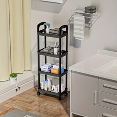 3 4 Tier Utility Cart Rolling Organization Cart With Handle And Wheels