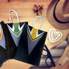4pcs Men's Tie Theme Gift Bag Set with Wrapping Paper & Bows
