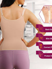Waist Trainer Vest Zipper Body Shaper Sweat Sauna Tank Top Tummy Control