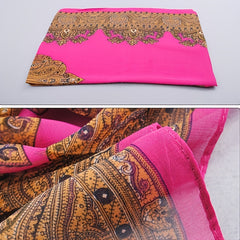 Boho Vintage Print Chiffon Silk Scarf - Summer Beach Towel Shawl